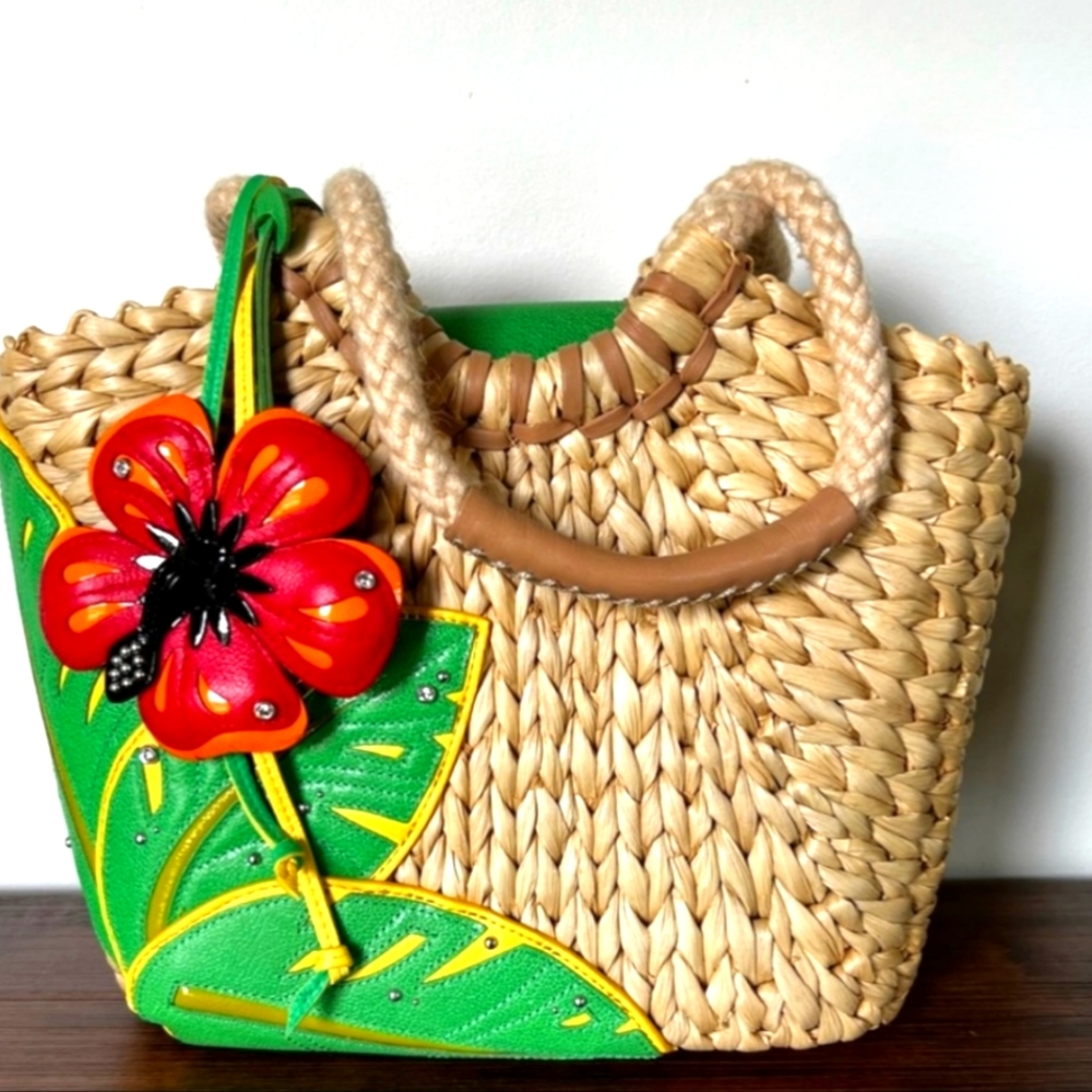 Brighton Summer Straw Handbag Tote NWOT - Picture 4 of 14